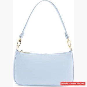 Vegan Leather Shoulder Bag with Removable Straps, Clutch Tote Handbag